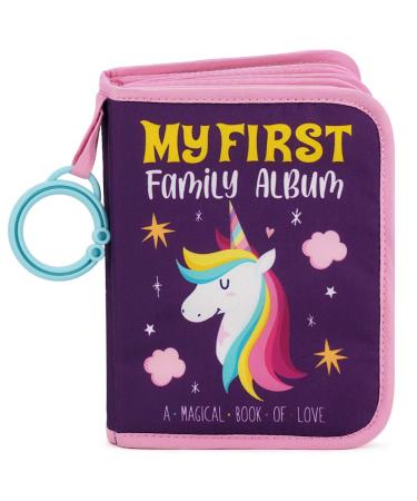 Urban Kiddy Baby's My First Family Album | Soft Photo Cloth Book Gift Set for Newborn Toddler & Kids (Unicorn)