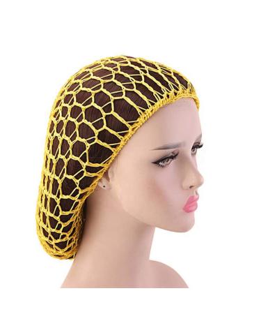 Minkissy 2Pcs Sleeping Hair Nets - Crochet Long Hair Snood Turban for Women & Girls | Red & Yellow - Shop Internationally! - Buy Online on GoSupps.com