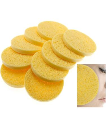 10 Pack Cellulose Facial Sponges - Natural Face Cleansing Sponge - Buy Online on GoSupps.com
