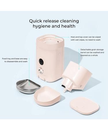 DOGNESS Automatic Cat Feeder with Camera - 1080P HD Video, Night Vision, WiFi, 2-Way Audio, Sensor Alerts (Pink) - Buy Online on GoSupps.com
