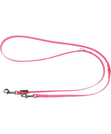 Biothane Dog Leash for Small & Large Dogs - Adjustable 2m to 5m Lengths Pink 13mm - Durable Silver Hook - Buy Online on GoSupps.com