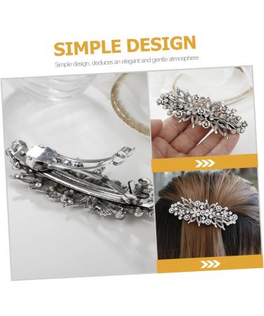 Ipetboom Rhinestone Hair Clip Hair Barrettes Women Hair Clip Silver Hair Clip Rhinestones Hairpin Flower Hair Clip Rhinestones Barrette Women Hair Decor Hair Accessory Women Hairpin - Buy Online on GoSupps.com