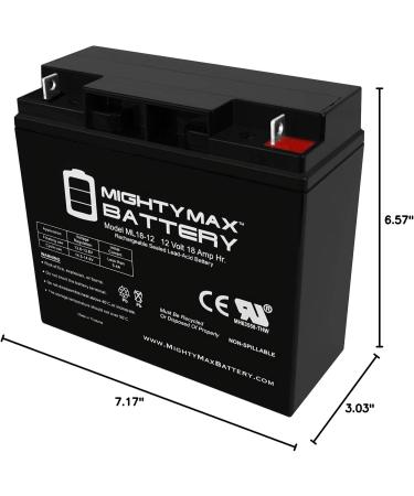 Mighty Max Battery ML18-12 - High-Performance 12V 18AH Battery for WP17-12 D5745 6DZM17 LCR12V17CP | International Shipping Available - Buy Online on GoSupps.com