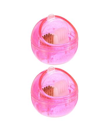 Lurrose nail brushes mini drill bit cleaner box: nail art boring head brush cleaning case polishing manicure tool 2 pieces nail brush