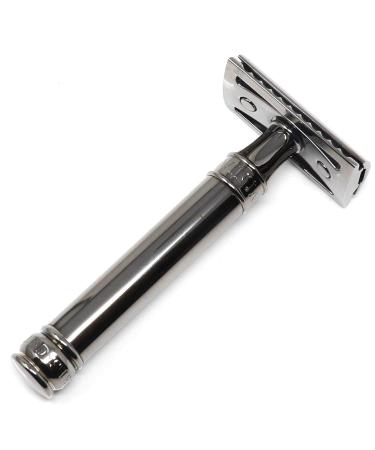 Edwin Jagger Black Gold Plated Round Handled Safety Razor - Premium Shaving Experience | International Shipping Available - Buy Online on GoSupps.com