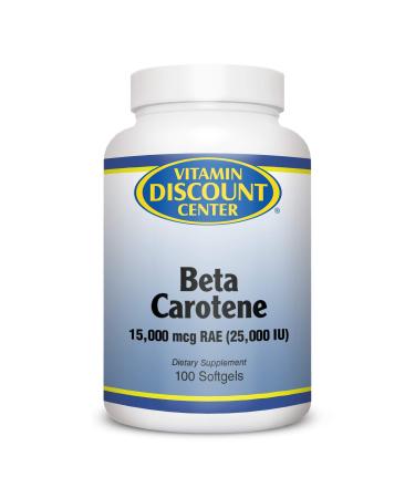 Vitamin Discount Center Beta Carotene 25,000 IU, 100 Softgels