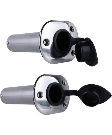 Hoffen 2Pcs Stainless Steel Fishing Rod Holder - Flush Mount 15/30/90 Degree with PVC Cap and Gasket - Buy Online on GoSupps.com