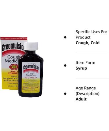 Creomulsion Cough Medicine Adult Formula 4 oz (Pack of 6) - Buy Online on GoSupps.com