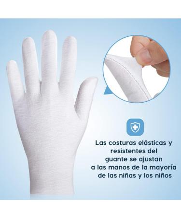 Rovtop White Moisturizing Gloves for Dry Hands/Eczema - 12 Pairs, Medium Size - Buy Online on GoSupps.com
