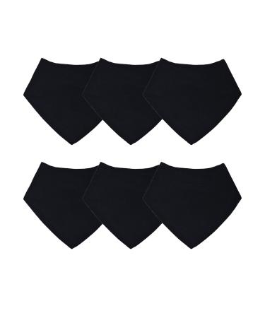 Royal Icon Baby Bandana Bibs - Stylish and Functional Baby Dribble Bibs 0-6 months - Soft and Absorbent Baby bibs 0-6 months - Perfect for Newborn Boys and Girls Bibs Set of 3/6 /12Pc 6 x Black
