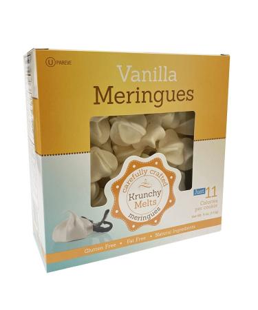 Krunchy Melts - Original Vanilla Meringue Cookies - 90 Calories Per Serving - Fat Free - Gluten Free - Nut Free - Kosher Pareve - Low Calorie Snack - 4 Oz 4 Ounce (Pack of 1) - Buy Online on GoSupps.com
