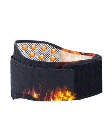Adjustable waist belt for the lower back posture correction magnetic field therapy self-warming support belt lumbar pest massage band (color: black size: X-Large) (black black X X X