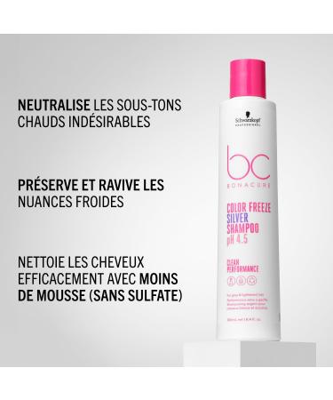 Schwarzkopf Professional Bonacure Color Freeze Silver Shampoo Grey & Lightened Blonde Hair Eliminates Yellow Tones Revives Cool Tones With Vegan Keratin SLS SLES Free 250 ml - Buy Online on GoSupps.com