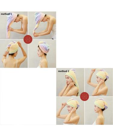 Quick Drying Microfiber Hair Towel Set for Girls - Cute Rabbit Ears Turban Absorbent Bath Hat 2 Pieces - Buy Online on GoSupps.com
