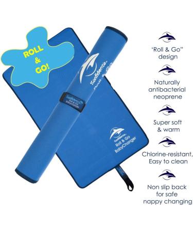 Konfidence Splashy Roll & Go Baby Changer Mat - Portable Neoprene Changing Mat in Navy - Buy Online on GoSupps.com