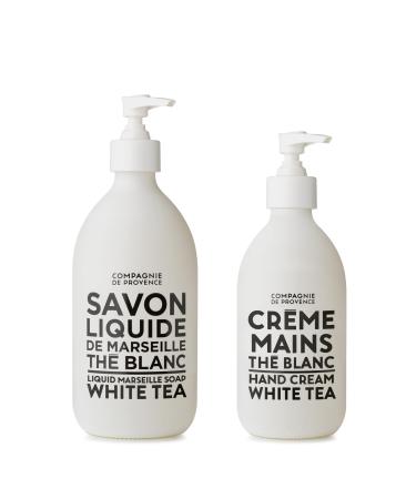 Compagnie de Provence 16.9 Fl Oz Liquid Soap and Luxury Hand Cream White Tea