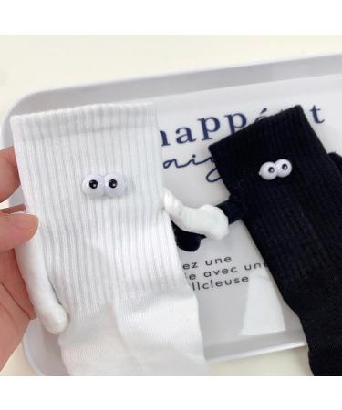 HliIQQ Magnetic Suction 3D Doll Couple Socks | Unisex Mid-Tube Funny Novelty Gift | 1 Pair, Black - Buy Online on GoSupps.com