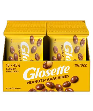 GLOSETTE Peanuts Chocolate Covered Candy Holiday Candy Chocolate Candy for Sharing Perfect for Movies 45g (Box of 18)