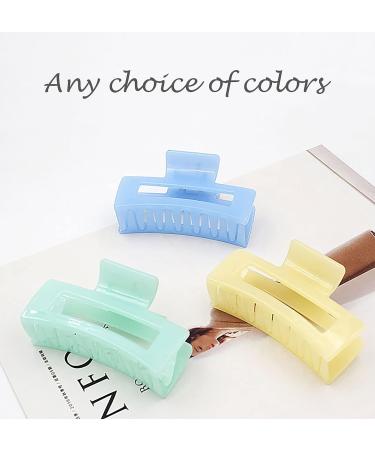 6-Piece Women's Hair Claw Clips - Large Rectangle Shape - Fashionable & Colorful Styling Jaw Clips - Ideal for Thick Hair - 6 Color Options - Buy Online on GoSupps.com