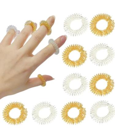 Komunj 14-Piece Massage Ring Set | Stress Relief & Relaxation Finger Massagers for Kids & Adults | Promote Blood Circulation - Buy Online on GoSupps.com