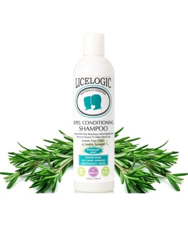 LiceLogic Head Lice Prevention Shampoo Made with Natural LICEZYME | Non Toxic Formula for Kids Safe for Daily Use | Repels Super Lice, Eggs and Nits Naturally with No Harsh Chemicals | 8 oz Mint Rosemary Mint