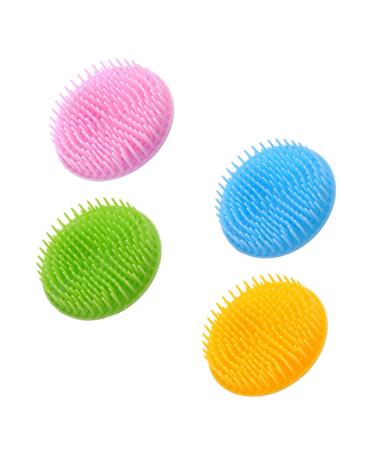 Beavorty 4 pieces of hair head skin brush scalzbrush for the shower scalp brush showering ergonomic facilitation cleaning brush shampoo brush for the scalp hair brush massage comb