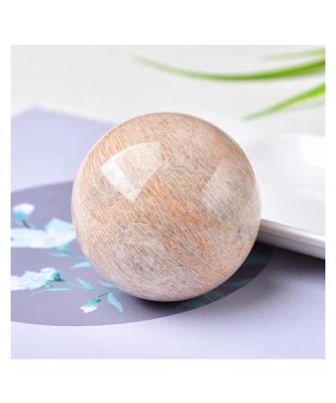 FFIME natural ball 1 piece of natural yellow moonstone polishing ball ball ball reiki ball massage therapy at home exquisite decoration souvenir (color: yellow moonstone size: 70-80 mm) 70-80mm yellow moonstone