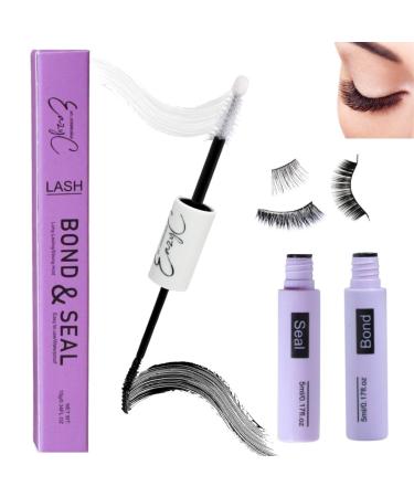 Lash Bond and Seal Improved Cluster Lashes Glue for DIY Eyelash Extensions Individual Lash Glue for Clusters Ultra Strong Hold Long Lasting Wear Latex Free Waterproof Mascara Eyelash Glue