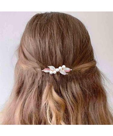 Shop Yheakne Pink Bridal Jewelry - Pearl & Rhinestone Hair Clip for Women & Girls | Elegant Wedding Headdress - Buy Online on GoSupps.com