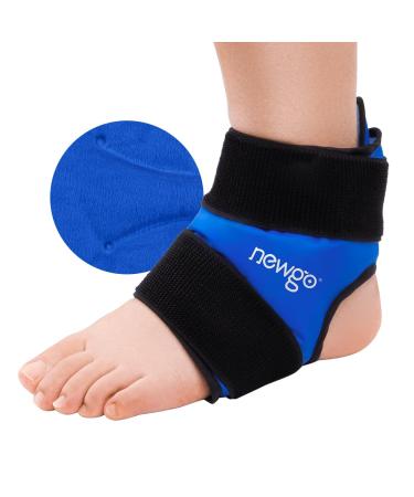 Newgo fleece cooling pads ankle cooling belt ankle cooling cuff cooling socks for pain relief ice cold for foot injuries ankle swelling sprains (dark blue) black