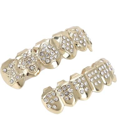 Syrisora Hip Hop Prop Teeth Set - Golden Suit Halloween Party Decoration & Gift | International Shipping Available - Buy Online on GoSupps.com