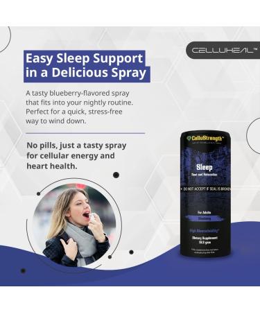 CelluStrength Sleep Spray - Blueberry Flavor 30 Servings | Natural Support for Rest & Relaxation with GABA Melatonin | High Bioavailability - Buy Online on GoSupps.com