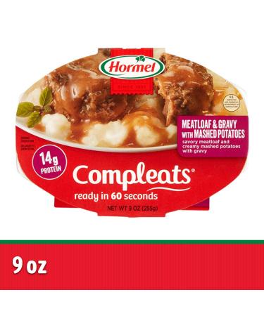 Hormel Compleats Meatloaf & Gravy with Mashed Potatoes 9oz - Convenient Meal Solution - Buy Online on GoSupps.com