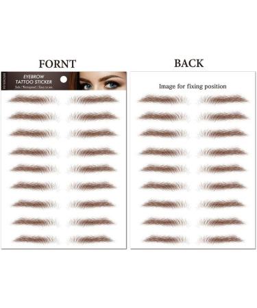 120 Pairs Eyebrow Tattoos Stickers Eyebrow Water Transfers Stickers Hair-Like Waterproof Eyebrow Stickers for Brow Grooming Shaping brown - Buy Online on GoSupps.com