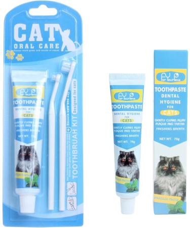 Pet Toothpaste Toothbrush Kit Long Handled Ultra-Soft Bristle Toothbrush Pet Cat Teeth Care Cleaning Cat Cleaning Kit - Buy Online on GoSupps.com