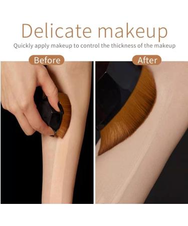 Foundation Makeup Brush 3Pcs Face Blush Liquid Powder Foundation Brush High-Density Seamless Foundation Brush Suitable for Mixed Liquid Cream Or Powder Cosmetic - Buy Online on GoSupps.com