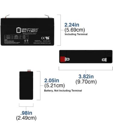 Mighty Max 6V 1.3Ah SLA Replacement Battery | Compatible with Sonnenschein A206-1.1SU | International Shipping Available - Buy Online on GoSupps.com