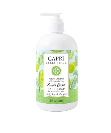 CAPRI ESSENTIALS Hand Soap Liquid Natural Household Cleaning Supplies Gentle Plant Based Aromatic Hand Wash with a Blend of Essential Oils Removes Dirt & Grime Sweet Basil Scent 16 FL Oz 23 Fl Oz (Pack of 1)