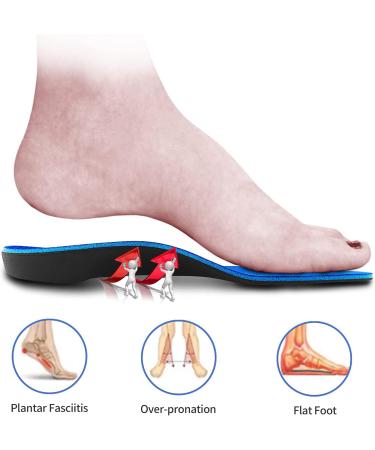 PCSsole Orthotic Arch Support Shoe Inserts for Flat Feet & Plantar Fasciitis - Men/Women (Size 9.5-10, 29cm) - Blue - Buy Online on GoSupps.com