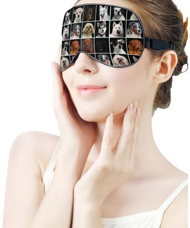 Portrait of Dogs Sleep Mask for Women | Adjustable Eye Shades with Elastic Strap - Perfect for Travel & Relaxation - Buy Online on GoSupps.com