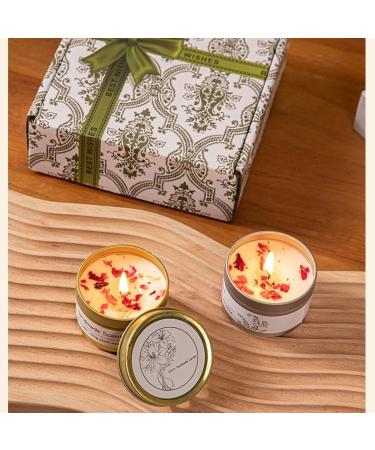 Soy Blend Rose Scented Candles | All-Natural 110oz Gift Box - Perfect Christmas & Birthday Gifts for Women & Moms (Rose Gold & Silver - Buy Online on GoSupps.com