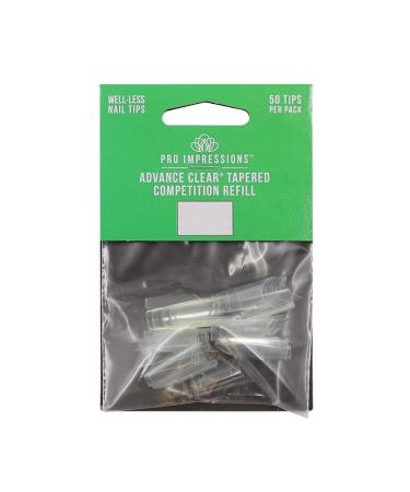 Pro Impressions Advance Clear Tapered Competition 50 Nail Tips Size 6