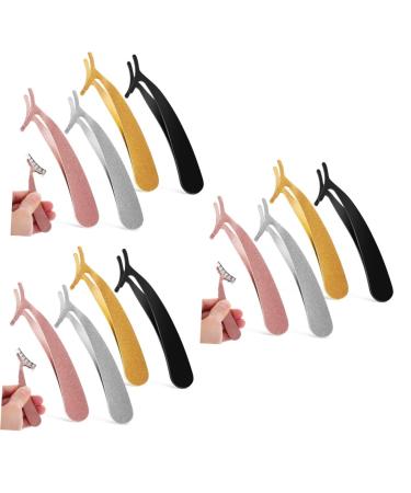 FRCOLOR 12 Pieces False Eyelash Curler Eyelash Curler Extension Mascara Tweezers Stainless Steel