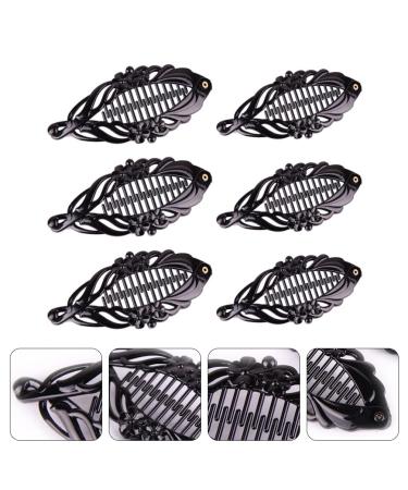 FRCOLOR Banana Hair Clips 6pcs - Flexible Hair Comb & Ponytail Holder for Women and Girls - Buy Online on GoSupps.com