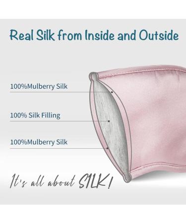 LULUSILK Silk Sleep Mask for Women and Men Soft Silky Eye Mask for Sleeping with Elastic Band Pink Pack of 1 1 count (Pack of 1) Pink - Buy Online on GoSupps.com