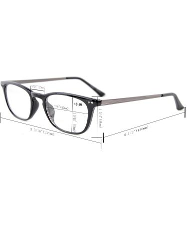 Eyekepper Retro Square Reading Glasses - Black +1.0 Plastic Frame with Metal Arms | Stylish & Comfortable | International Shipping - Buy Online on GoSupps.com
