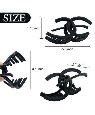 4 Pack Medium Large Hair Claw Clips for Women & Girls - Non-slip Matte Jaw Clips for Thin & Long Hair - Strong Hold Jumbo Claw Clips - Neutral Colors (Black/Green/Brown/Khaki) - Buy Online on GoSupps.com