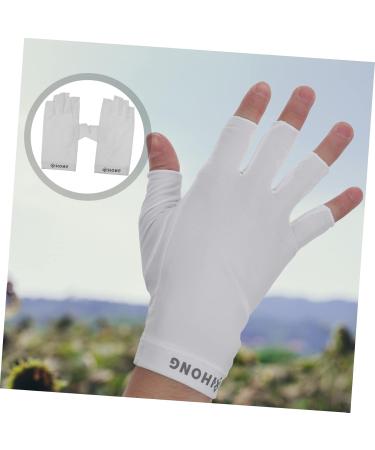 Healeved 2 Pairs Uv Gloves Nail Dryer Uv Glove Gel Manicure Gloves Fingerless Manicure Gloves Uv Shield Gloves Nail Gel Uv Nail Gloves Lamp Fabric Anti-uv White Women's - Buy Online on GoSupps.com