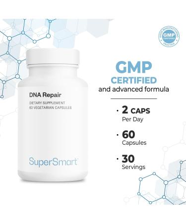 Supersmart DNA Repair Supplement - Advanced Formula with AC-11 Sulforaphane & SOD Gliadins - High Potency Antioxidant Non-GMO Gluten Free - 60 Veg Capsules - Buy Online on GoSupps.com