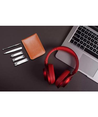 Eryu 5-Piece Stainless Steel Nail Clippers Set with Leather Travel Case - Professional Nail and Toenail Clippers for Thick Nails - Ideal Dad & Mom Gift - Brown - Buy Online on GoSupps.com